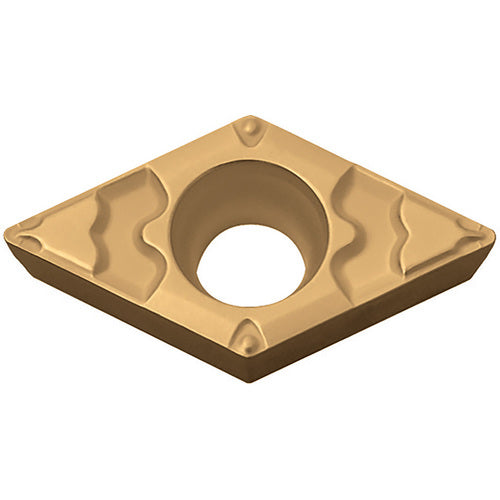 DCMT 3251 GP PV7025, 1/64″ Corner Radius, 5/32″ Thick, 3/8″ Inscribed Circle, TiCN (MEGACOAT), Diamond, Turning Indexable Insert - Exact Tool & Supply