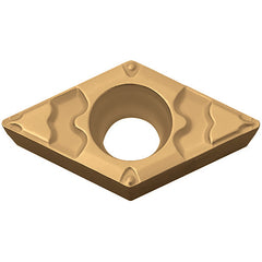 DCMT 3251 GP PV7025, 1/64″ Corner Radius, 5/32″ Thick, 3/8″ Inscribed Circle, TiCN (MEGACOAT), Diamond, Turning Indexable Insert - Exact Tool & Supply
