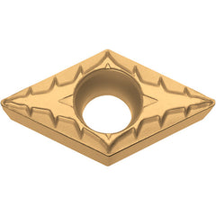 DCMT 3252 XP PV7025, 1/32″ Corner Radius, 5/32″ Thick, 3/8″ Inscribed Circle, TiCN (MEGACOAT), Diamond, Turning Indexable Insert - Exact Tool & Supply