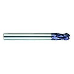 3/4" Dia. - 6-1/4" OAL - AlTiN CBD-Ball Nose HP End Mill-4 FL - Exact Tool & Supply