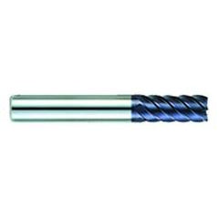 5/8" Dia. - 1-3/4" LOC - 4-1/4" OAL - .030 Radius 6 FL Carbide S/E HP End Mill-AlTiN - Exact Tool & Supply