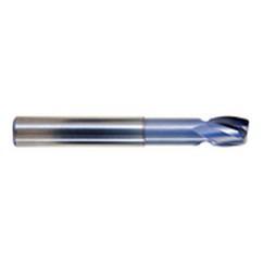 1/2" Dia. - 1/2" LOC - 3-3/8" OAL - .040 Radius 2 FL Carbide S/E HP End Mill-TiCN - Exact Tool & Supply