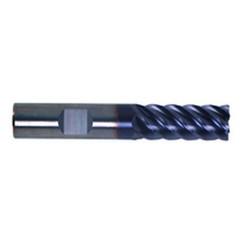 3/8" Dia. - 1" LOC - 2-1/2" OAL - .030 Radius 6 FL Carbide S/E HP End Mill-TiAlN-x - Exact Tool & Supply