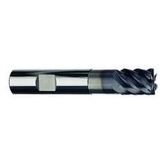 1/2" Dia. - 5/8" LOC - 3" OAL - .030 Radius 6 FL Carbide S/E HP End Mill-TiAlN-x - Exact Tool & Supply