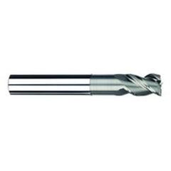 3/8" Dia. - 1/2" LOC - 4" OAL - 3 FL Carbide S/E HP End Mill-Uncoated - Exact Tool & Supply