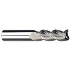 1/2" Dia. - 1-1/4" LOC - 3" OAL - .030 Radius 3 FL Carbide S/E HP End Mill-Uncoated - Exact Tool & Supply