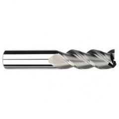 1/2" Dia. - 1-1/4" LOC - 3" OAL - 3 FL Carbide S/E HP End Mill-Uncoated - Exact Tool & Supply