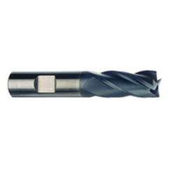 1/4 Dia. x 2-1/2 Overall Length 4-Flute .020 C/R Solid Carbide SE End Mill-Round Shank-Center Cut-AlTiN - Exact Tool & Supply