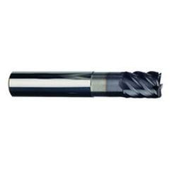 1/2" Dia. - 5/8" LOC - 3" OAL - .020 Radius 6 FL Carbide S/E HP End Mill-TiAlN-x - Exact Tool & Supply
