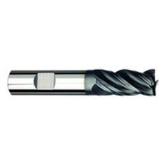 3/8" Dia. - 7/8 LOC - 2-1/2" OAL - .030 Radius 4 FL Carbide S/E HP End Mill-AlTiNx - Exact Tool & Supply
