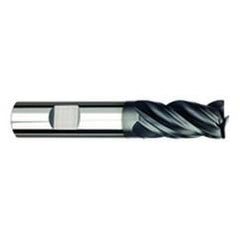 3/8" Dia. - 7/8 LOC - 2-1/2" OAL - .030 Radius 4 FL Carbide S/E HP End Mill-AlTiNx - Exact Tool & Supply
