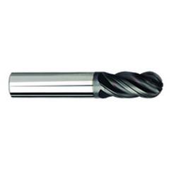 3/16" Dia. - 2" OAL - AlTiNX CBD-Ball End HP End Mill-4 FL - Exact Tool & Supply