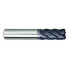 3/8" Dia. - 7/8 LOC - 2-1/2" OAL - .030 Radius 5 FL Carbide S/E HP End Mill-AlTiNX - Exact Tool & Supply