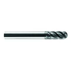 1/2" Dia. - 1-5/8" LOC - 6 OAL Ball Nose 5 FL Carbide S/E HP End Mill-AlCrNX - Exact Tool & Supply