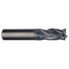1/2 Dia. x 3 Overall Length 4-Flute Square End Solid Carbide SE End Mill-Round Shank-Center Cut-TiN - Exact Tool & Supply