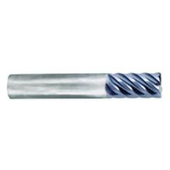 1" Dia. - 1-1/2" LOC - 4" OAL - .035 Radius 6 FL Carbide S/E HP End Mill-nACo - Exact Tool & Supply