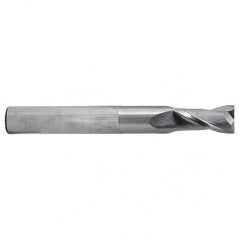 9/16 Dia. x 6 Overall Length 2-Flute Square End Solid Carbide SE End Mill-Round Shank-Center Cut-Uncoated - Exact Tool & Supply