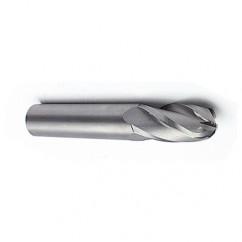 7mm Dia. - 63mm OAL - Ball Nose SE AlTiN Carbide End Mill - 4 FL - Exact Tool & Supply