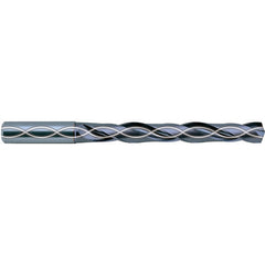 17.3 mm Dia. × 18 mm Shank × 93 mm Flute Length × 143 mm OAL, 5xD, 140°, TiAIN, 2 Flute, Coolant Thru, Straight Solid Carbide Drill - Exact Tool & Supply