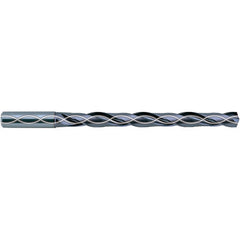 17.5 mm Dia. × 18 mm Shank × 171 mm Flute Length × 222 mm OAL, 8xD, 140°, TiAIN, 2 Flute, Coolant Thru, Straight Solid Carbide Drill - Exact Tool & Supply