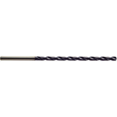8.8 mm Dia. × 9 mm Shank × 117 mm Flute Length × 175 mm OAL, 10xD, 140°, TiAlN, 2 Flute, Coolant Thru, Solid Carbide Drill - Exact Tool & Supply