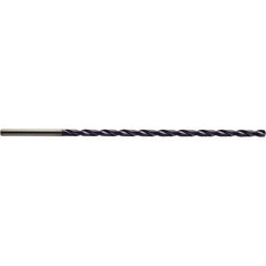 5/16″ Dia. × 8 mm Shank × 265 mm Flute Length × 305 mm OAL, 30xD, 140°, TiAlN, 2 Flute, Coolant Thru, Solid Carbide Drill - Exact Tool & Supply