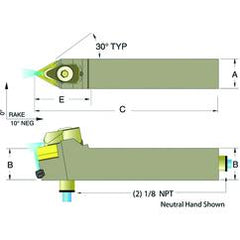 ADTENN20-4D 1-1/4 x 1-1/4" Neutral Toolholder - Exact Tool & Supply