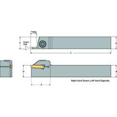DETGFR12-030C-S09 Right Hand Non-Coolant Toolholder for Turning, Grooving and Partoff - Exact Tool & Supply
