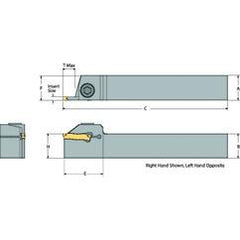 DETGFR12-030C-S09 Right Hand Non-Coolant Toolholder for Turning, Grooving and Partoff - Exact Tool & Supply