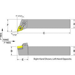 MDQNR16-4D - RH 1 x 1" Turning Tool Holder - Exact Tool & Supply