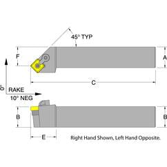 MSSNL20-5D - LH 1-1/4 x 1-1/4 Turning Tool Holder - Exact Tool & Supply