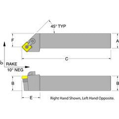 MSSNL20-5D - LH 1-1/4 x 1-1/4 Turning Tool Holder - Exact Tool & Supply