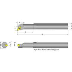 S12S-SDQCR-3 Right Hand 3/4 Shank Indexable Boring Bar - Exact Tool & Supply