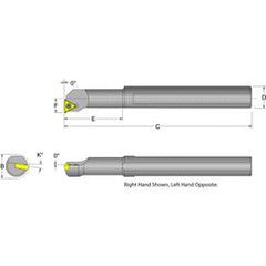S12S-STFPR-3 Right Hand 3/4 Shank Indexable Boring Bar - Exact Tool & Supply