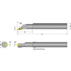 S12S-SVMCR-3 Right Hand 3/4 Shank Indexable Boring Bar - Exact Tool & Supply