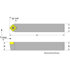 SSDCN08-3A - 1/2 x 1/2" Neutral Toolholder - Exact Tool & Supply