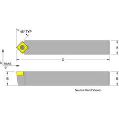 SSDCN16-4D - 1 x 1" Neutral Toolholder - Exact Tool & Supply
