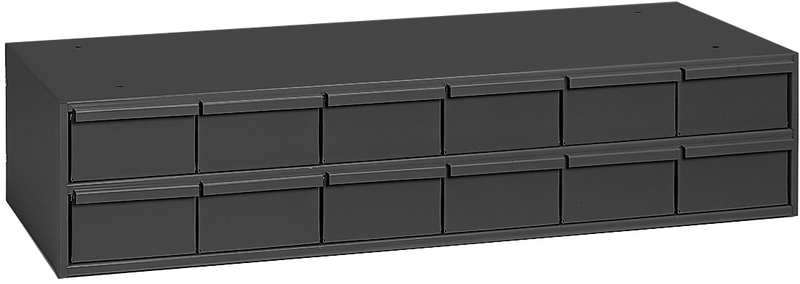 11-5/8" Deep - Steel - 12 Drawer Cabinet - for small part storage - Gray - Exact Tool & Supply