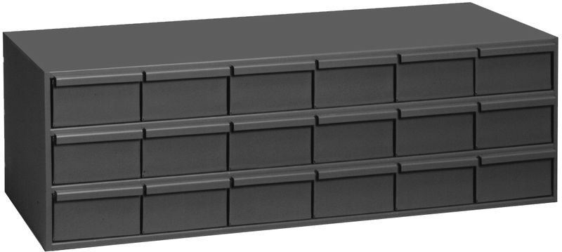 11-5/8" Deep - Steel - 18 Drawer Cabinet - for small part storage - Gray - Exact Tool & Supply