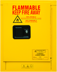 4 Gallon - All Welded - FM Approved - Flammable Safety Cabinet - Manual Doors - 1 Shelf - Safety Yellow - Exact Tool & Supply