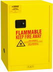 12 Gallon - All Welded - FM Approved - Flammable Safety Cabinet - Manual Doors - 1 Shelf - Safety Yellow - Exact Tool & Supply