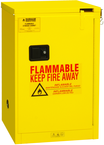 12 Gallon - All Welded - FM Approved - Flammable Safety Cabinet - Self-closing Doors - 1 Shelf - Safety Yellow - Exact Tool & Supply