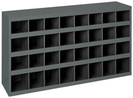 9" Deep Bin - Steel - Cabinet - 32 opening bin - for small part storage - Gray - Exact Tool & Supply