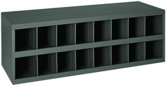 12" Deep Bin - Steel - Cabinet - 16 opening bin - for small part storage - Gray - Exact Tool & Supply