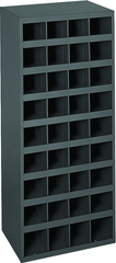 12" Deep Bin - Steel - Cabinet - 36 opening bin - for small part storage - Gray - Exact Tool & Supply