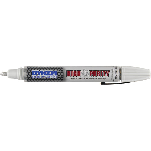 High Purity Marker - Felt Tip - White - Exact Tool & Supply