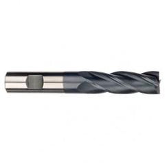 1/2 Dia. x 3 Overall Length 4-Flute Square End Solid Carbide SE End Mill-Round Shank-Center Cut-Uncoated - Exact Tool & Supply