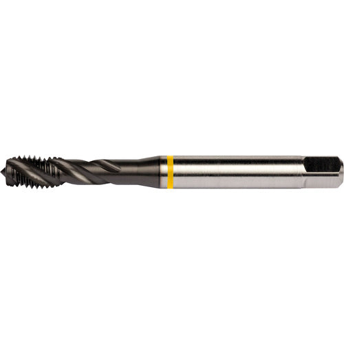 M24x3.0 HSS-E PM 4 Flute 6H 40 Degree Yellow Shark Machine Tap Spiral Flute-TiAlN/Top E-code # E624M24 - Exact Tool & Supply
