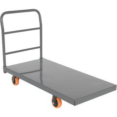 Steel Platform Truck W/ 5 × 2 Poly (Orange) - Exact Tool & Supply