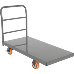 Steel Platform Truck W/ 6 × 2 Poly (Orange) - Exact Tool & Supply